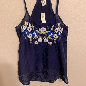 Anthropologie Navy Blue Tank